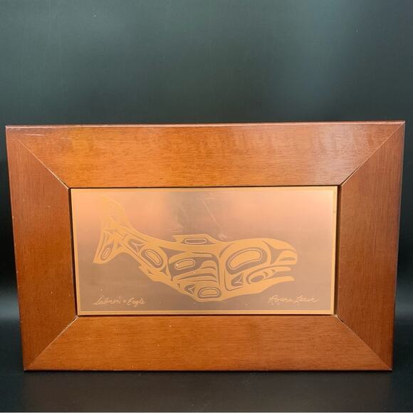Vintage Roxana Leask Copper 11.5” Keepsake Whale Box Alaskan Art - Picture 6 of 15